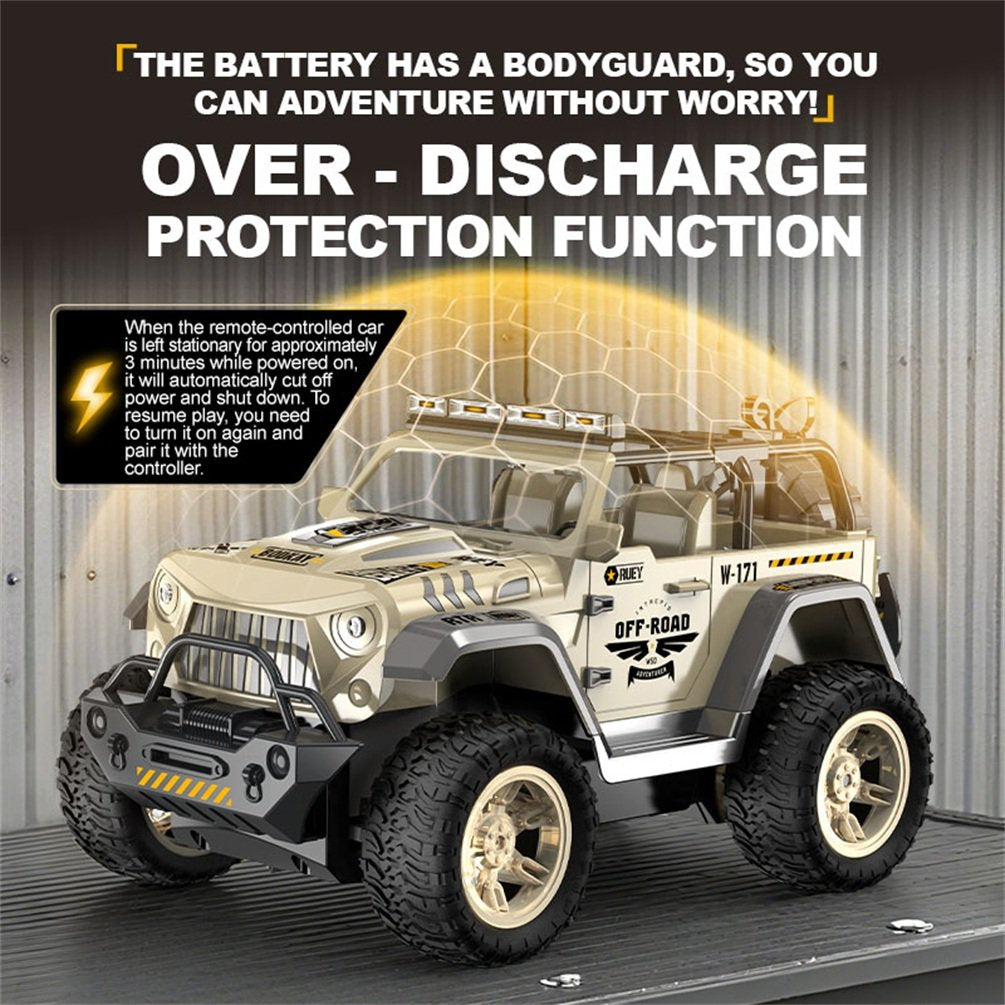 HNH 1:16 Remote Control Car, Off Road Monster Truck 2.4Ghz RC Cars with Stickers, 80 Min Play, Wheel Light, Spray