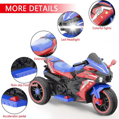 ProToys 12V Kids Motorcycle with Remote Control,Electric Motorbike Ride on Toy,Motorcycle for Kids 3-6 Years Old