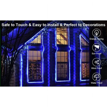 Cheelom Fairy String Party Decoration Lights Christmas Icicle Lights Outdoor Indoor 105ft 1000 Led 8 Modes with 50 Drops Plug In Waterproof Timer Memory Function Clearance Sales