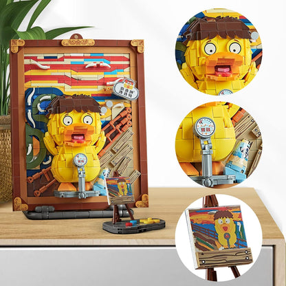 Mini Blocks, 893 PCS Kids Building Toys DIY Painting Model Set, STEM Building Block Kits for Adults Kid (Scream Duck)