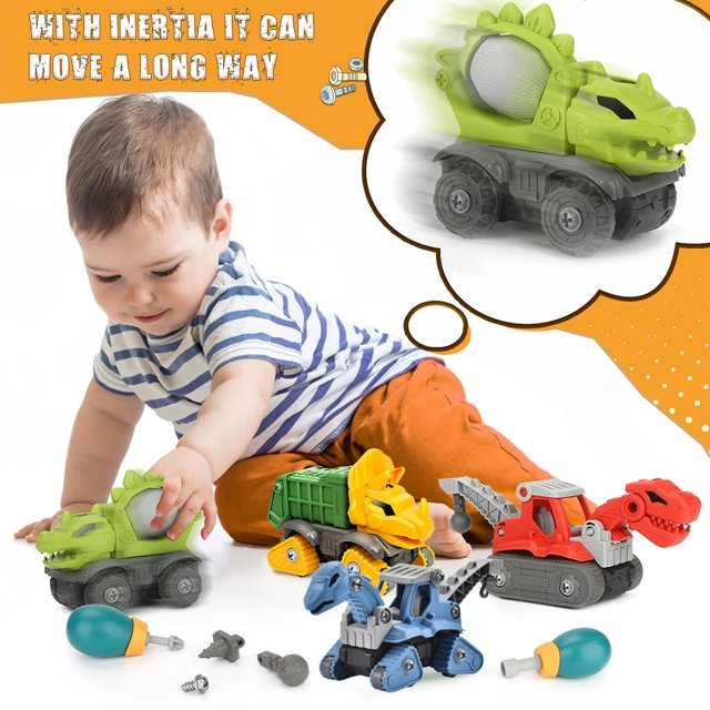 ZOGYMOZ Dinosaur Set Toys for Kids, 5 Pack Take Apart STEM Boys Toy with Electric Drill, Learning Building Educational Christmas Birthday Gfits