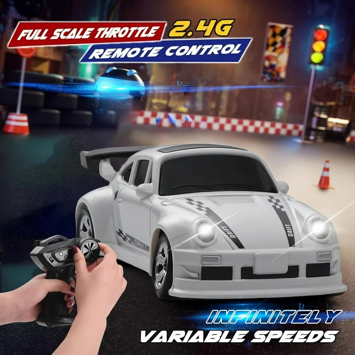 ZOGYMOZ 1:64 Scale Drift RC Car, 2.4GHz Mini 4WD High Speed Remote Control Cars,Toys for Boys, White