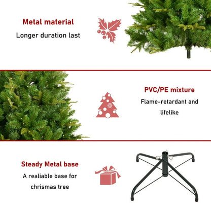 Cheelom 6ft Artificial Green Christmas Tree with 260 Led Lights Pvc Outdoor Christmas Decoration Christmas Gift Xmas Decorations Clearance Sale