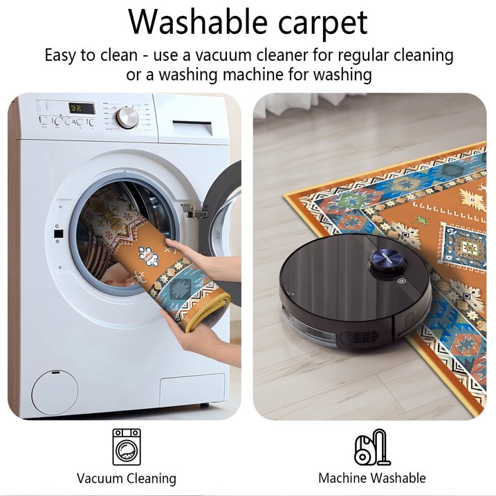 TECHVIDA Kitchen Rugs 3 Piece Set,Kitchen Mats For Floor Non-Slip Machine Washable, Boho Farmhouse Hallway Doormat for Holiday