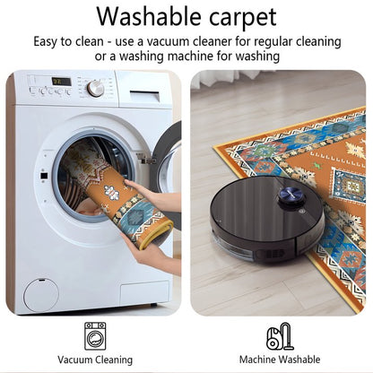 TECHVIDA Kitchen Rugs 3 Piece Set,Kitchen Mats For Floor Non-Slip Machine Washable, Boho Farmhouse Hallway Doormat for Holiday