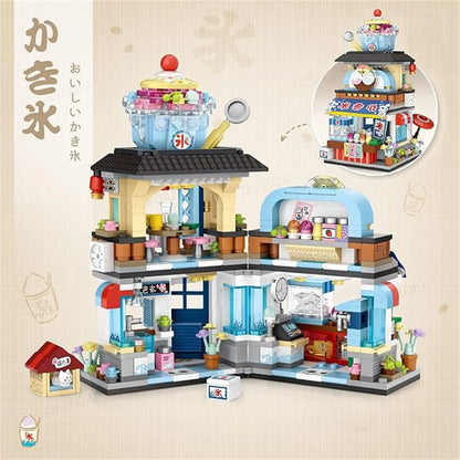 ZOGYMOZ 668Pcs Japanese Building Blocks Set, Ice Cream Shop Simulation Creative Model, Mini Bricks Construction Building Toy, Gift for Kid Ages 6+