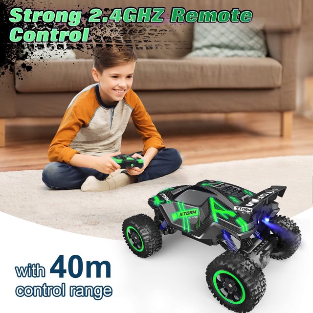 HNH 1:16 High Speed Remote Control Car,off Road RC Monster Vehicle Truck for Child with Spray Function,Plastic