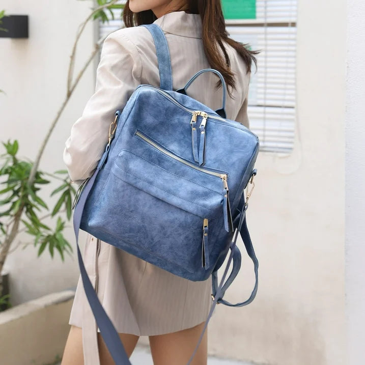 HONGLONG Backpack Purse for Women, Ladies Waterproof Shoulder Bag Travel Backpacks, Blue
