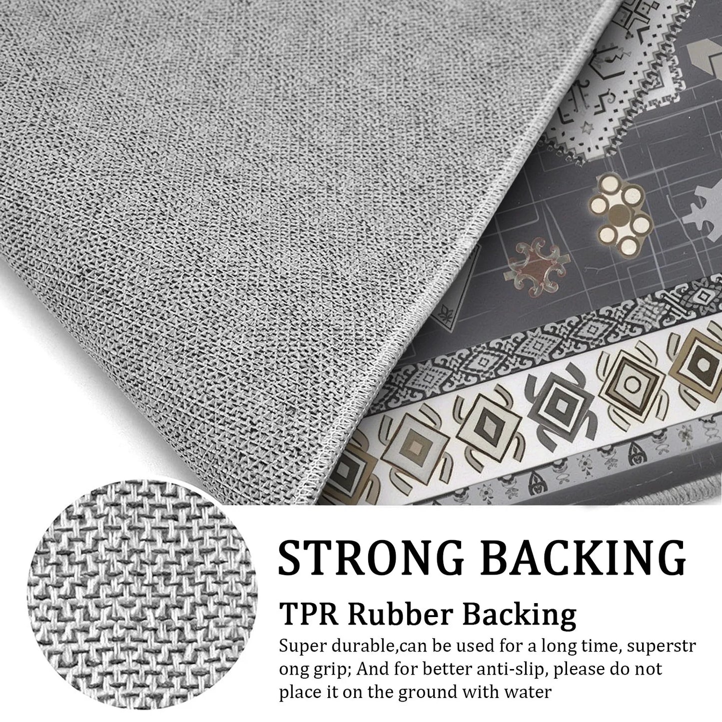 TECHVIDA Kitchen Rug Set 3 Piece,Non Slip Machine Washable Kitchen Mats,Farmhouse Hallway Doormat for Home Floor and Living Room,Gray