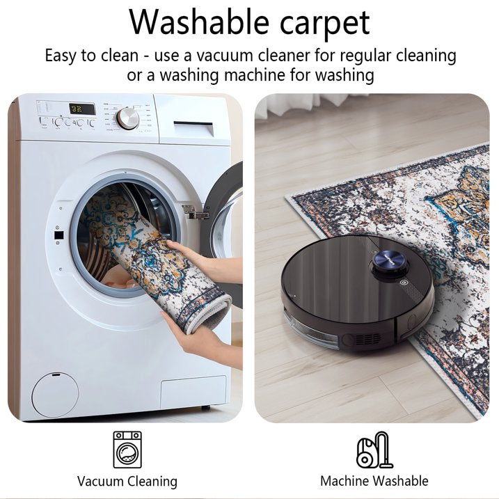 TECHVIDA Kitchen Rugs 3 Piece Set,Kitchen Mats for Floor Non-Slip Machine Washable, Boho Farmhouse Hallway Doormat for Holiday