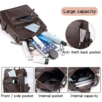 YOMYM Women Backpack Purse Fashion Travel Bag Multipurpose Designer Handbag Ladies Satchel PU Leather Shoulder Bags