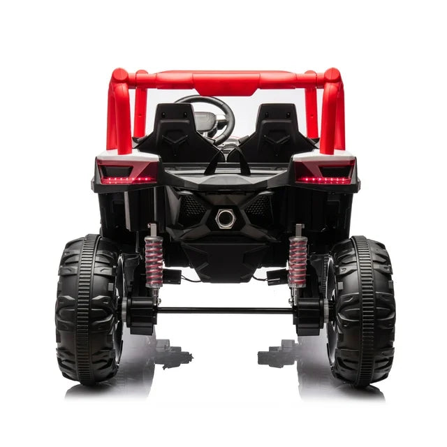 WUBEN 24V 2 Seater Ride on Truck Car for Kids with Remote Control, 4WD Battery Powered Off-Road UTV Toy with LED Lights, Music, Electric Car Toy with Spring Suspension