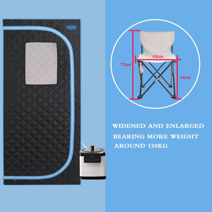 Cheelom Sauna Tent Portable Folding Steam Sauna with 4L Steam Generator, Personal Sauna Tent Relaxation, with Remote Control Black