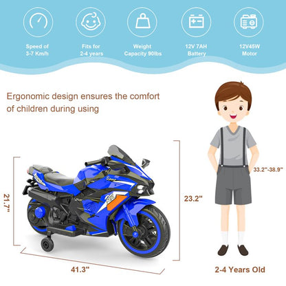 Cheelom Kids Motorcycle,12V Ride on Motorcycle Kids Toys, Children Electric Motorcycle with Hand Racing, PU Seat, Blue