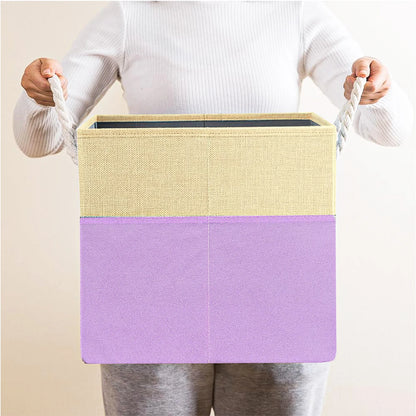 Werseon Fabric Storage Cubes Bin, 4 Pack Storage Bins Organizer for Closet, 12" Storage Boxes w/ Rope Handles for Home Kids Room Closet