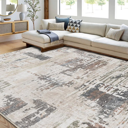 TECHVIDA Modern Area Rug 4x6,Machine Washable Rugs for Living Room,Indoor Carpet Foldable Nonslip,Bedroom Living Room-Dark Gray