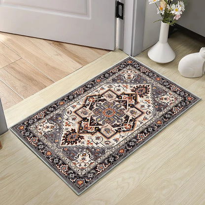 TECHVIDA Kitchen Rugs 3 Piece Set,Non Slip Machine Washable Kitchen Mats,Boho Vintage Abstract Kitchen Carpet for Farmhouse Living Room Hallway