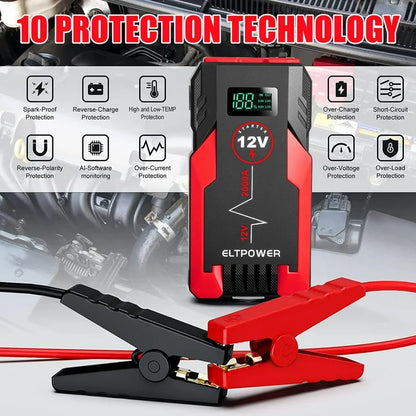 Bangben ET05 2000A Car Portable Jump Starter with Dual USB, 1 Pack, 9.8 x 4.1 x 5.3in