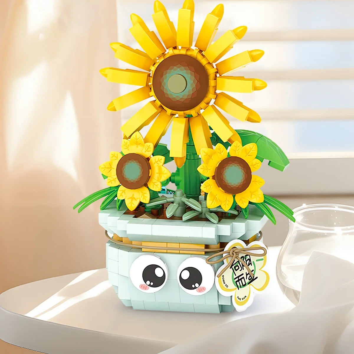 YOMYM Sunflowers Building Set Artificial Flowers for Home Decor Flower Building Toy Set for Kids Sunflower Gift for Girls and Boys Ages 8 and Up