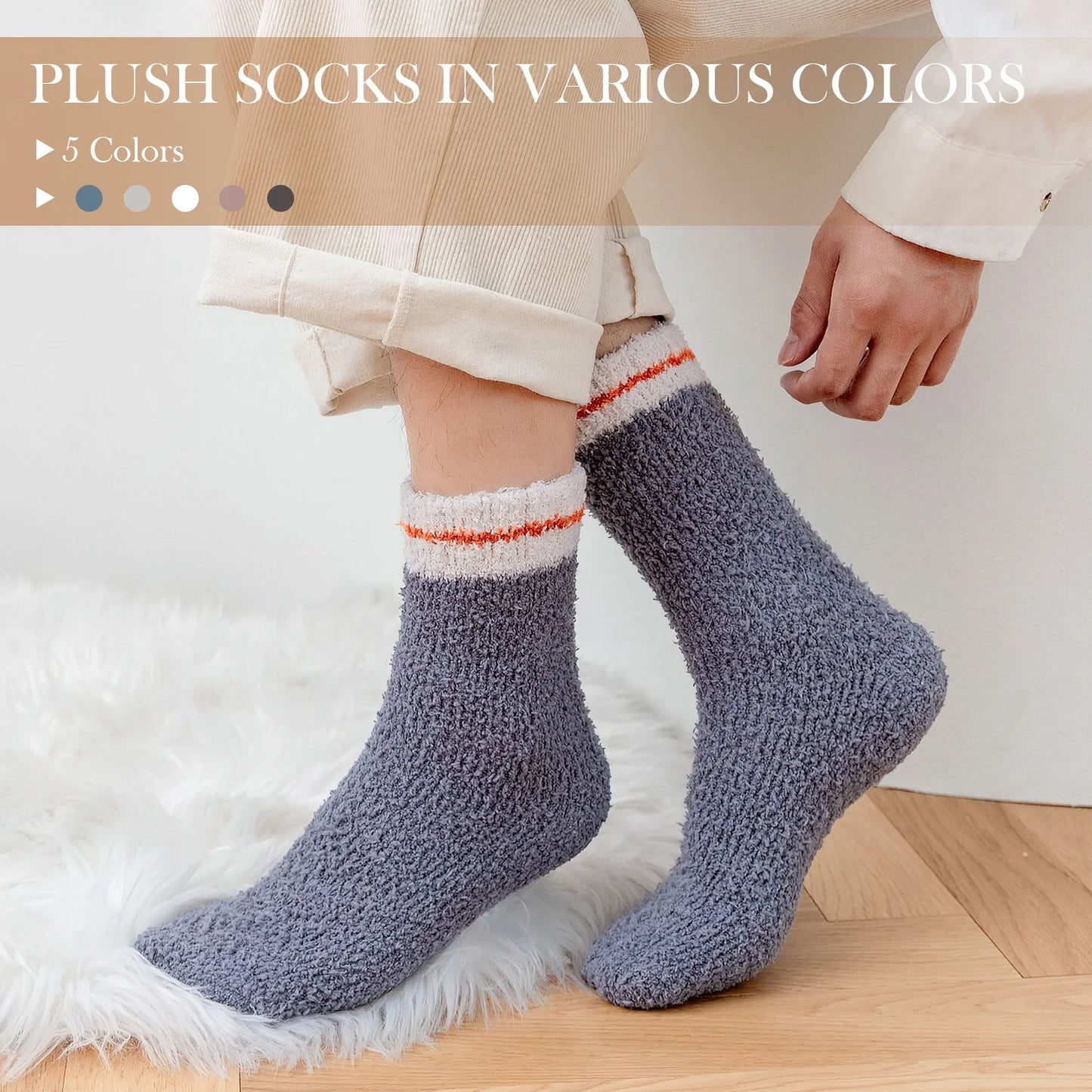 YOMYM Womens Socks Winter Warm Socks Cozy Crew Soft Fluzzy Socks for Women