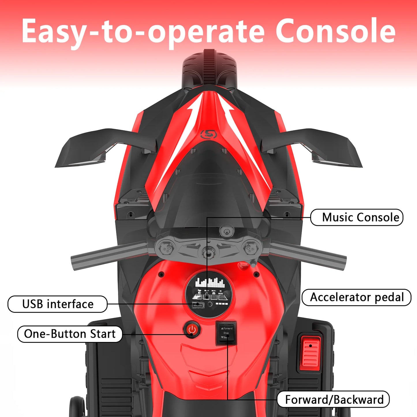 Zogymoz 12V Ride on Motorcycle with Training Wheels, Kids Motorcycle Ride on for 3-6 Years,Powered Ride-ons Toy Gifts