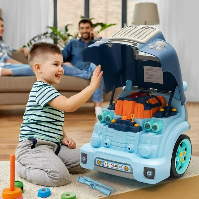 HNH Large Truck Engine Toy, Kids Mechanic Repair Set for 3-5 Toddlers, Big Builder Kit, Take Apart Motor Vehicle Pretent Play Car Service Station, Gifts 4 6 7 8 Year Old Boy Child