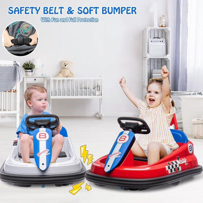 HNH 6V Bumper Car for Toddlers with Remote Control, Ride on Electric Go Kart for Kids, Electric Ride on Toys for Kids, Music Play, Lights