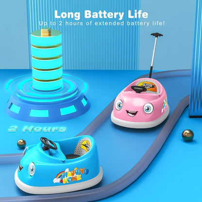 HNH 12V 3 in 1 Bumper Car for Kids,Toddlers Ride on Toys with Remote Control,Bluetooth,Music,3Mph