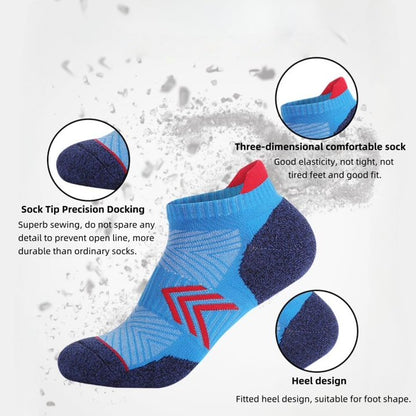 YOMYM Womens Athletic Running Cotton Socks, Thick Cushioned Anti-blister Wicking Ankle Socks 6 Pairs