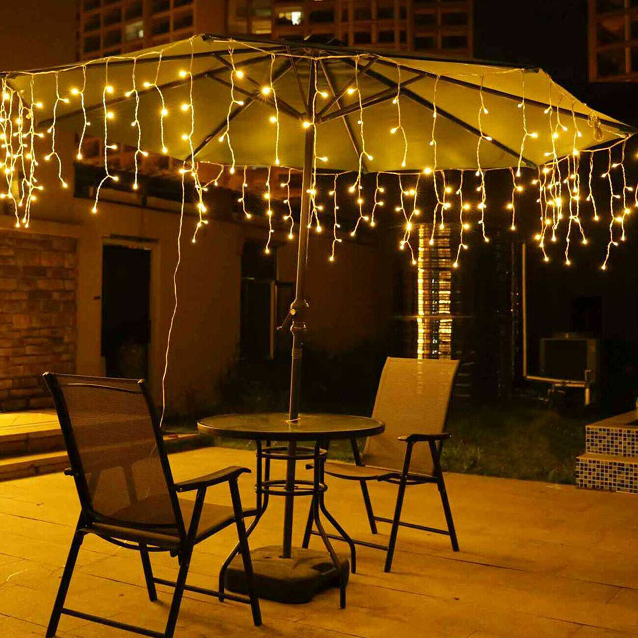 Cheelom 2023 Christmas Lights Outdoor 96 Led Solar Icicle Lights Christmas Decorations Outdoor Indoor Outdoor Wedding Party Patio Christmas Lights Clearance Sale