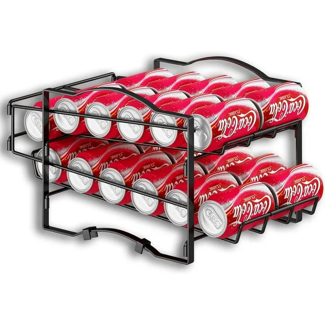 Werseon 4 Tiers Can Organizer Rack, 48 Cans Soda Can Dispenser Organizer for Refrigerator, Set of 2 Stackable Beverage Dispenser Rack