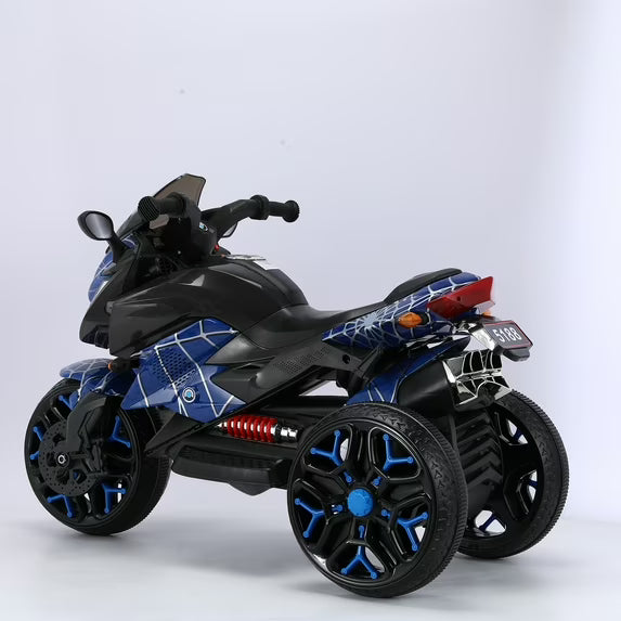 HNH Kids Motorcycle for 3-6 Year old, 3-Wheels Ride On Motorcycle, 12V Battery Powered Motorbike with PU Seat, Training Wheels/Manual Throttle/Lighting Wheels/Wireless