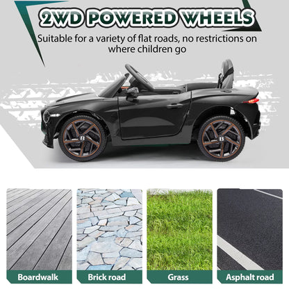 Ride on Toys for 3-4 Year Olds Boy Girl, Licensed Bentley 12 V Kids Ride on Car with Remote Control, Battery Powered Vehicles with LED Lights