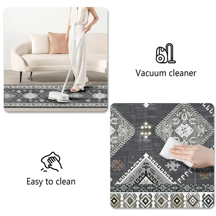 TECHVIDA Kitchen Rugs and Runner Sets of 2, Kitchen Floor Mat Carpet, Washable Non Slip Kitchen Runner Rug, Farmhouse Hallway Doormat for Holiday Home Decor
