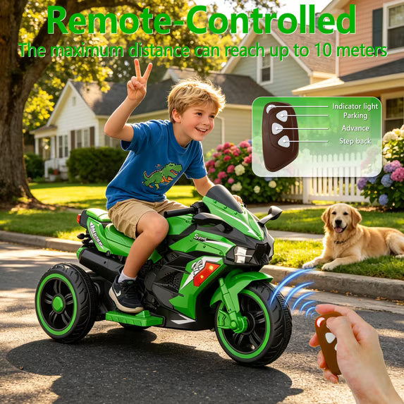 ProToys 12V Kids Motorcycle with Remote Control,Electric Motorbike Ride on Toy,Motorcycle for Kids 3-6 Years Old
