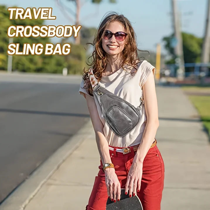 YOMYM Small Sling Bag for Women Leather Crossbody Fanny Packs Chest Bag for Women