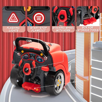 HNH Pretent Play Car for Kids Truck Toy Set, Mechanic Repair Set for Toddlers, Big Builder Kit Gifts 4 6 7 8 Year Old Boy Child
