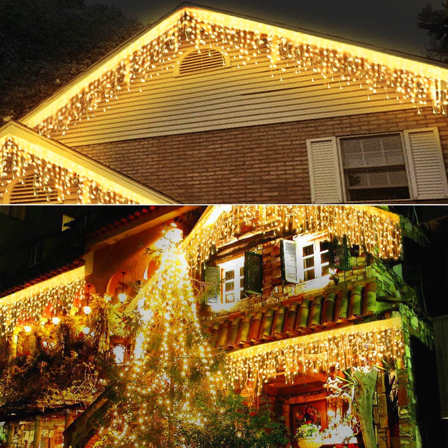 Cheelom 2023 Christmas Lights Outdoor 96 Led Solar Icicle Lights Christmas Decorations Outdoor Indoor Outdoor Wedding Party Patio Christmas Lights Clearance Sale