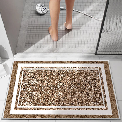 TECHVIDA Bathroom Rugs,Non-Slip Ultra Soft Bath Mat,Soft Absorbent Bathroom Rug and Bath Mat,Machine Washable,(18"x26",Dark Brown and White)