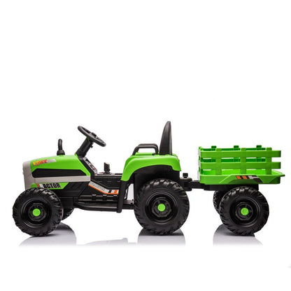 HNH 24V Ride on Toy,Kids Ride On Tractor with Trailer & Remote,Electric Car Toy with Bluetooth