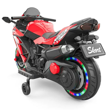 Werseon 12V Motorcycle for Kids, Electric Motorcycle with LED Lights Ride on Motorcycle, Red