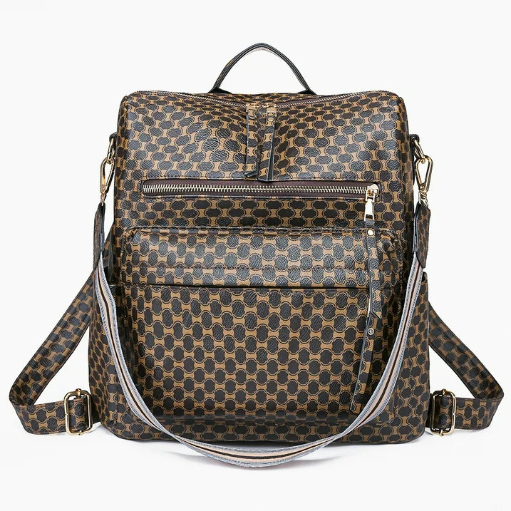 YOMYM Leather Backpack Purse for Women Designer Travel Backpack Purses PU Fashion Ladies Shoulder Bag