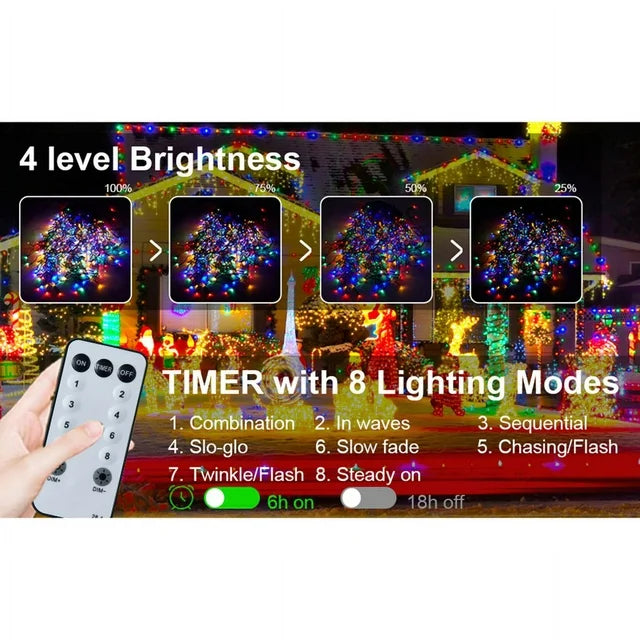 Cheelom Fairy String Party Decoration Lights Christmas Icicle Lights Outdoor Indoor 105ft 1000 Led 8 Modes with 50 Drops Plug In Waterproof Timer Memory Function Clearance Sales
