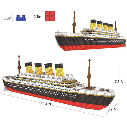 ZOGYMOZ 3800+ PCS Micro Blocks Titanic Model Building Set, Mini Building Bricks Titanic Toy Ship Block, 3D Puzzle Sets DIY Educational Toys Gift for Adults and Kids Age 8+