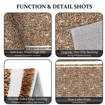 TECHVIDA Bathroom Rugs 3pcs Set,Non-Slip Ultra Soft Bath Rugs,Machine Washable,Water Absorbent,Light Brown