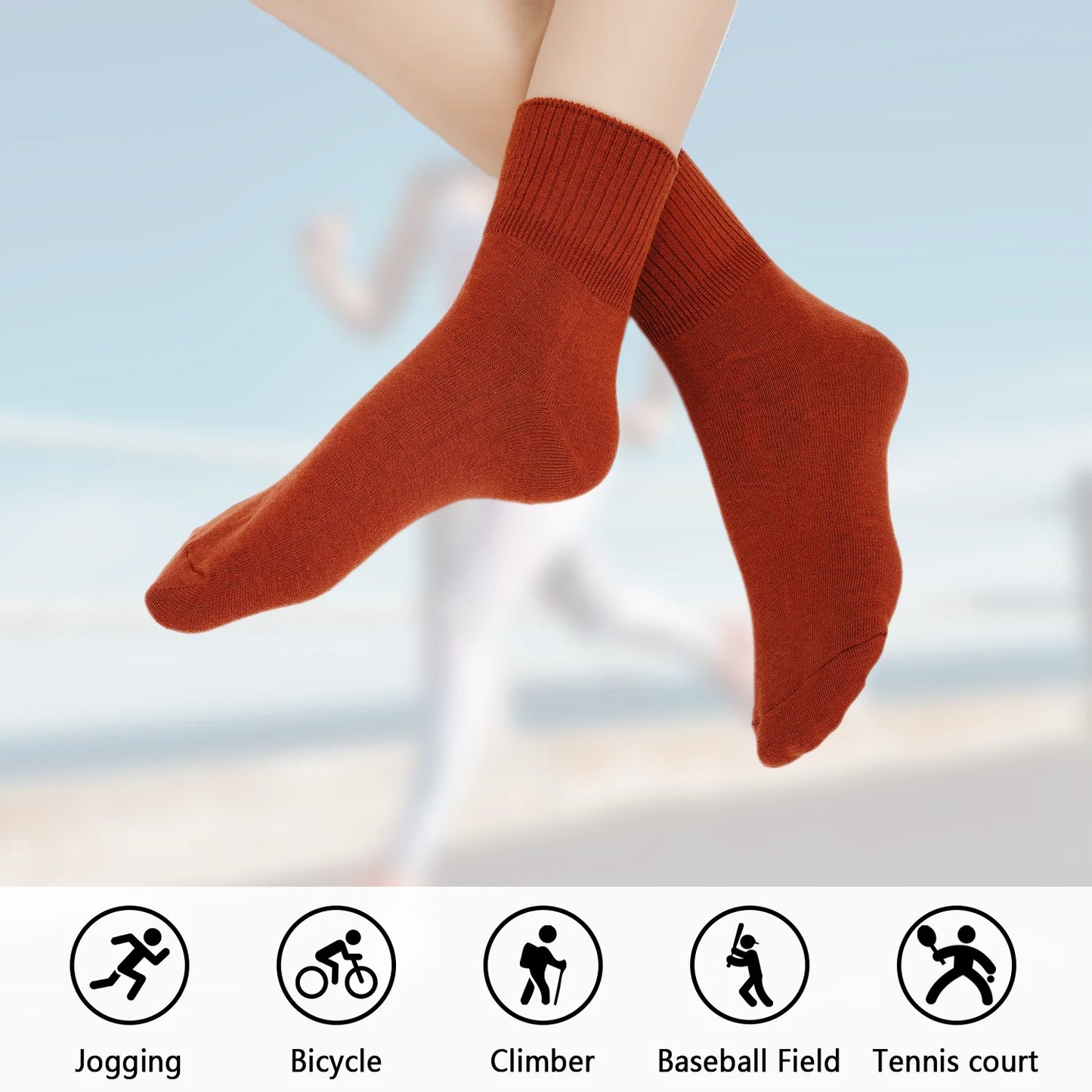 YOMYM 10 Pairs Socks Womens Crew Elastic Ankle Cotton Socks Aesthetic Lightweight Low Cut Gifts for Women