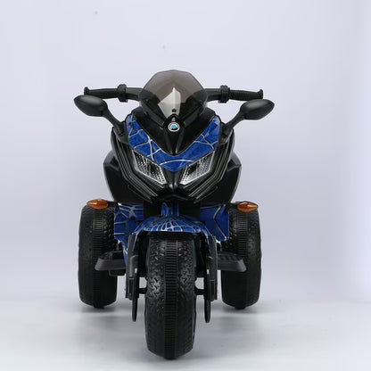 HNH Kids Motorcycle for 3-6 Year old, 3-Wheels Ride On Motorcycle, 12V Battery Powered Motorbike with PU Seat, Training Wheels/Manual Throttle/Lighting Wheels/Wireless