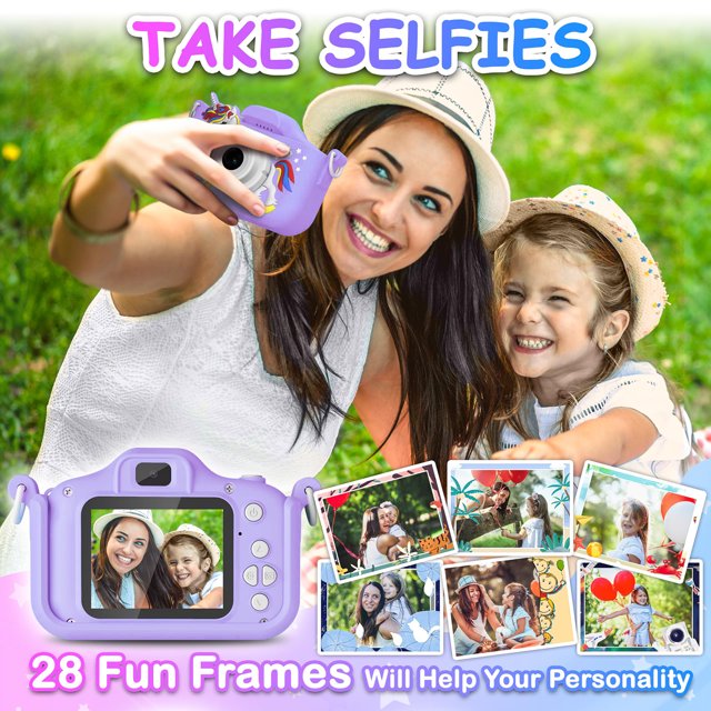 HNH Camera for Kids with Three Games,Toddler Camera with 64GB, Kids Toys for Girls