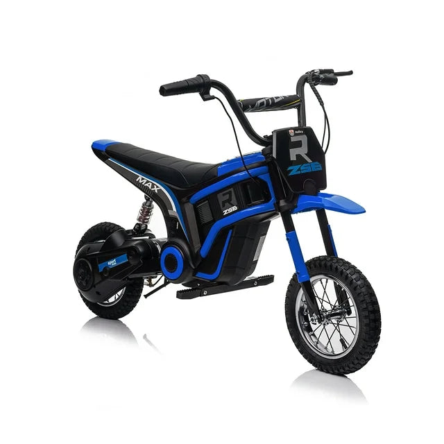 HNH 24V 350W Electric Dirt Bike Ride on Toy Motorcycle for Kids Age for 6-12, 14Mph, 2 Speeds, Hand-Operated Dual Brakes, Twist Grip Throttle