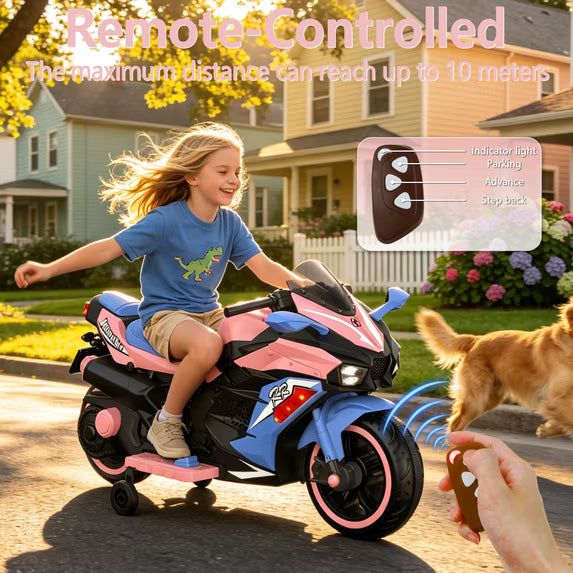 ProToys Motorcycle for Kids 3-5,Battery Ride on Toy,12V Kids Motorcycle with Remote Control